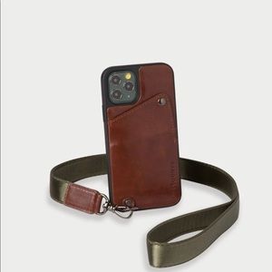 Bandolier Unisex Ryder Distressed Leather iPhone XS Max Wallet With Lanyard